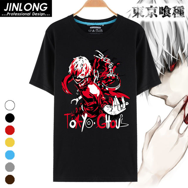 Cartoon Print Casual Men Anime T-Shirt