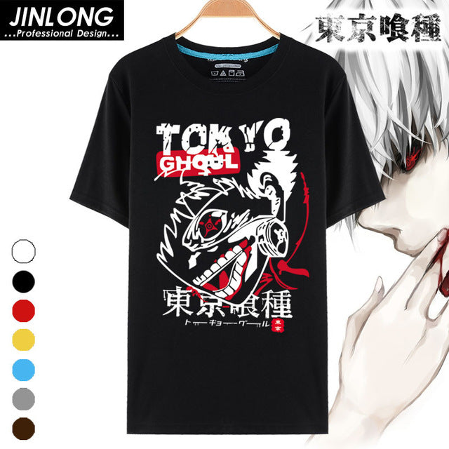 Cartoon Print Casual Men Anime T-Shirt