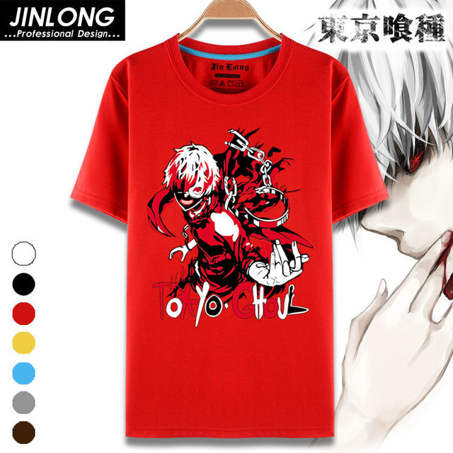 Cartoon Print Casual Men Anime T-Shirt