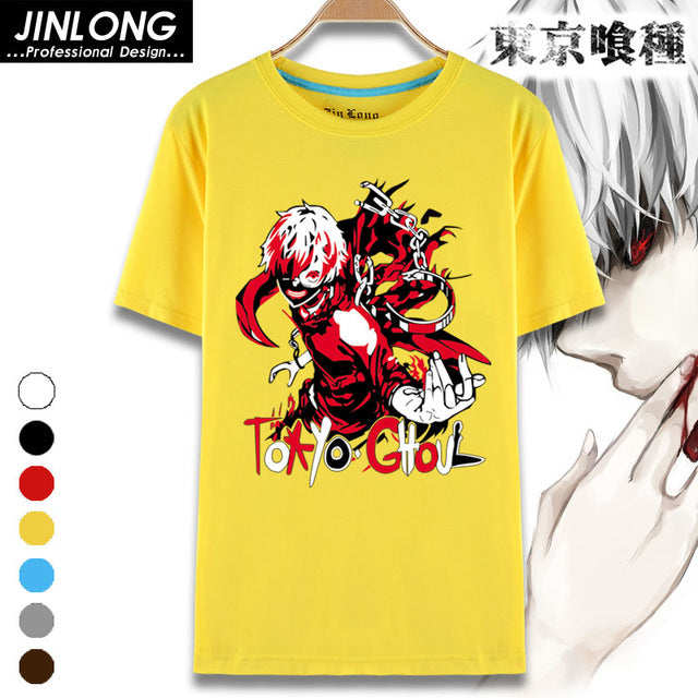 Cartoon Print Casual Men Anime T-Shirt