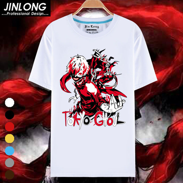 Cartoon Print Casual Men Anime T-Shirt