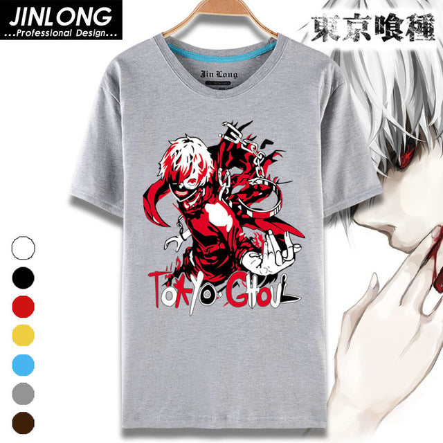 Cartoon Print Casual Men Anime T-Shirt