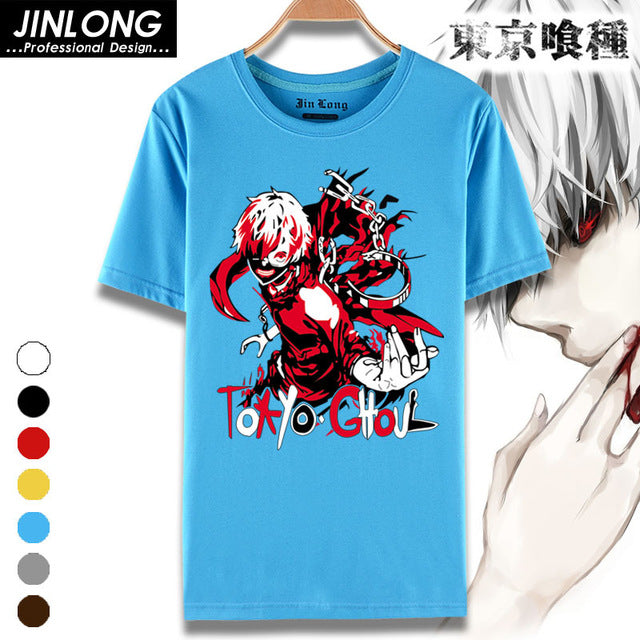 Cartoon Print Casual Men Anime T-Shirt