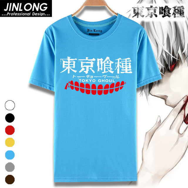 Cartoon Print Casual Men Anime T-Shirt