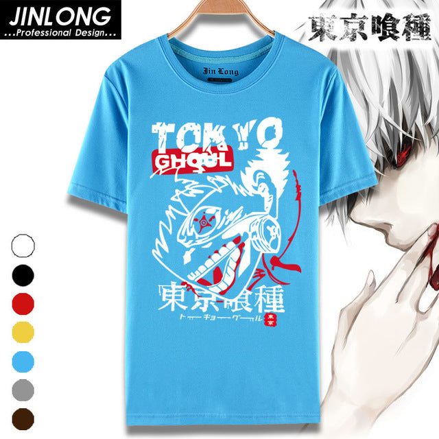 Cartoon Print Casual Men Anime T-Shirt