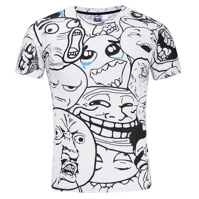 Cartoon Print Anime Men T-Shirt