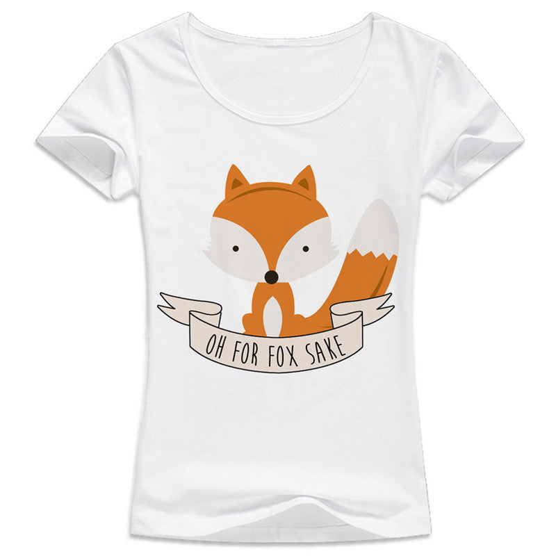 Printed Fox Sake Women Anime T-shirt