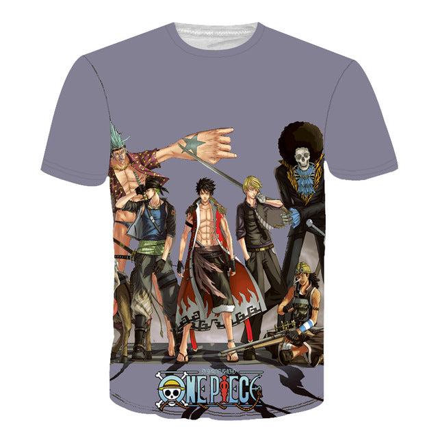 Cartoon Print Men Casual Anime T-Shirt