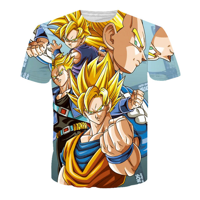 Cartoon Print Men Casual Anime T-Shirt
