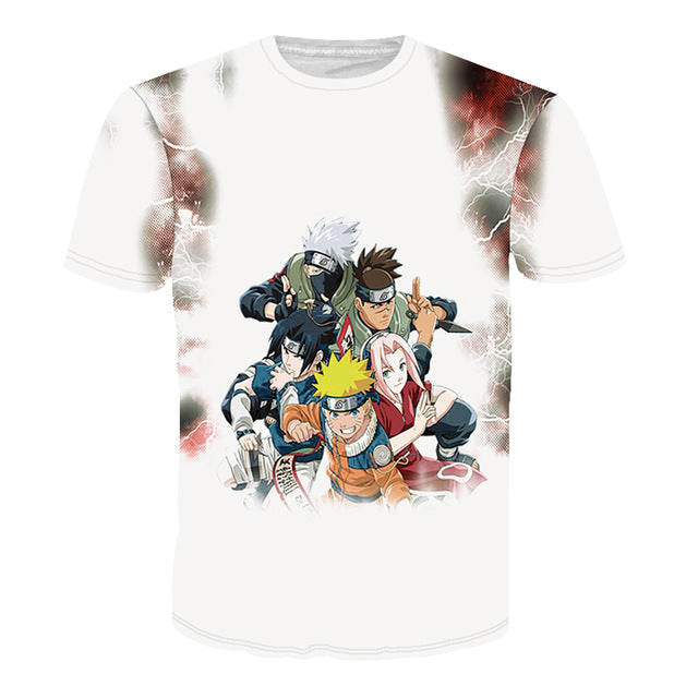 Cartoon Print Men Casual Anime T-Shirt