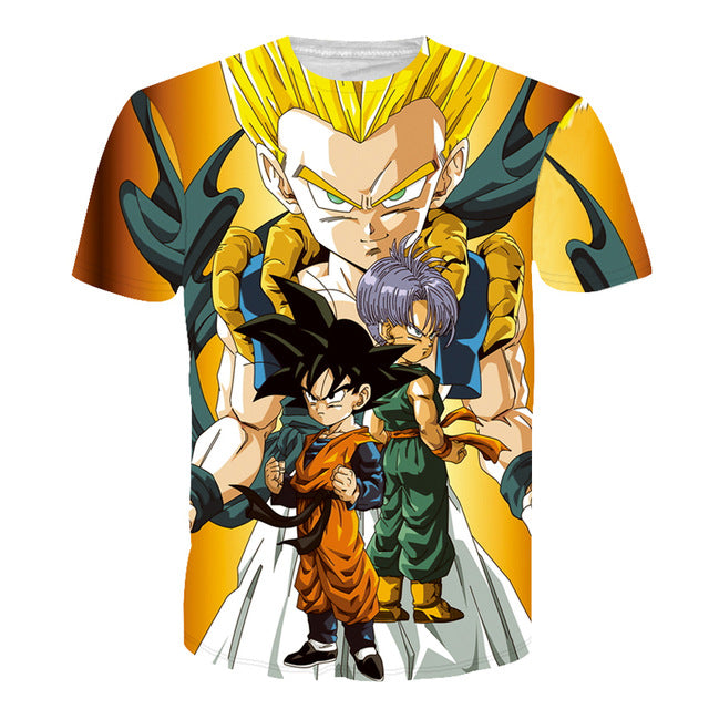 Cartoon Print Men Casual Anime T-Shirt