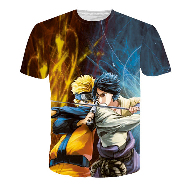 Cartoon Print Men Casual Anime T-Shirt