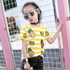 Anime Design Kids Stripe Fruit T-Shirt